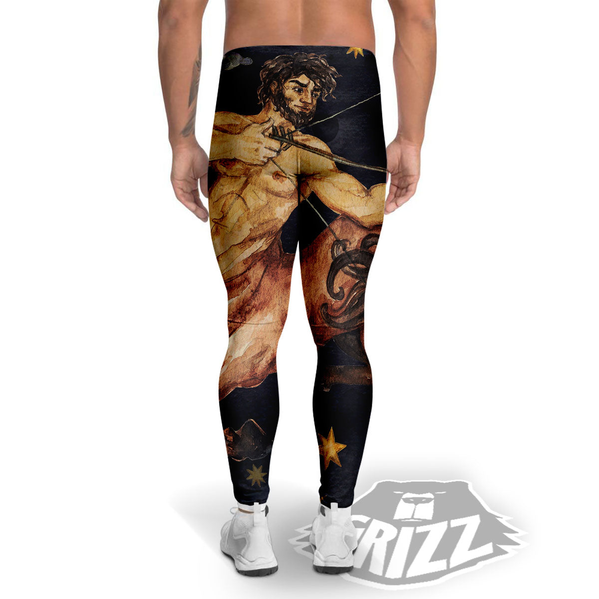 Zodiac Sign Watercolor Sagittarius Print Men's Leggings-grizzshop
