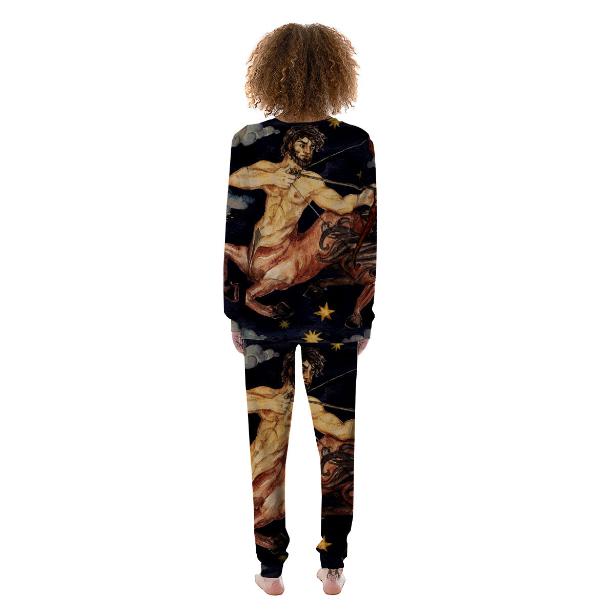 Zodiac Sign Watercolor Sagittarius Print Women's Pajamas-grizzshop