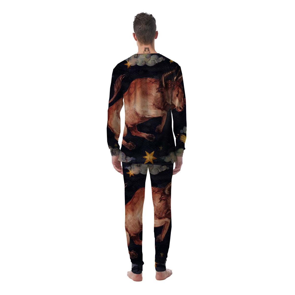 Zodiac Sign Watercolor Taurus Print Men's Pajamas-grizzshop