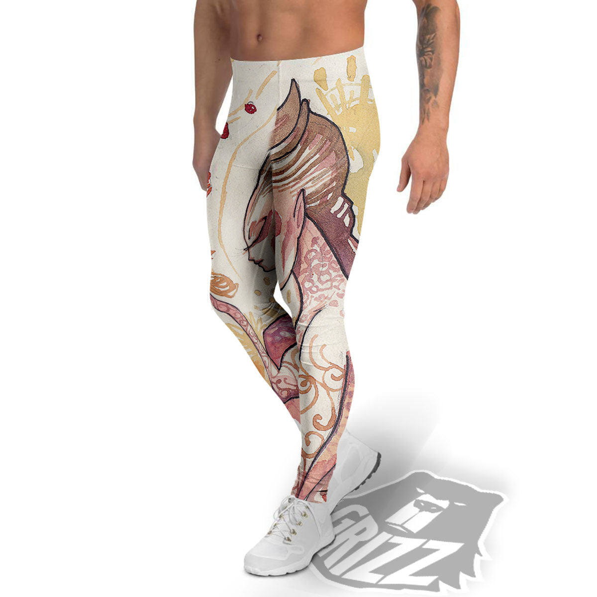 Zodiac Sign Watercolor Virgo Print Men's Leggings-grizzshop