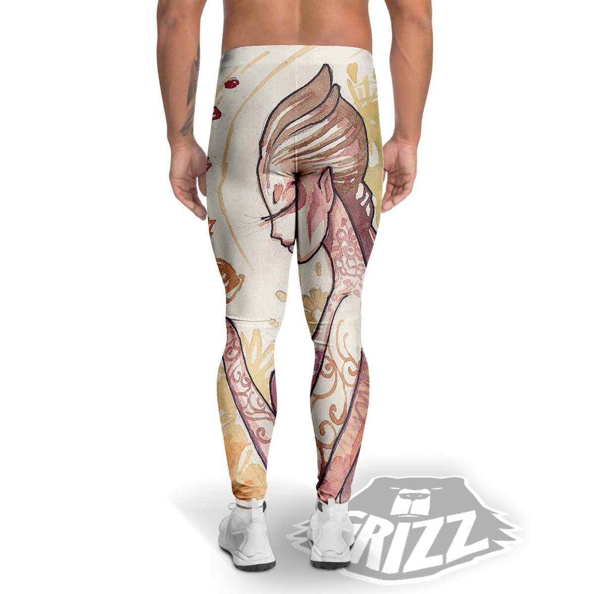 Zodiac Sign Watercolor Virgo Print Men's Leggings-grizzshop