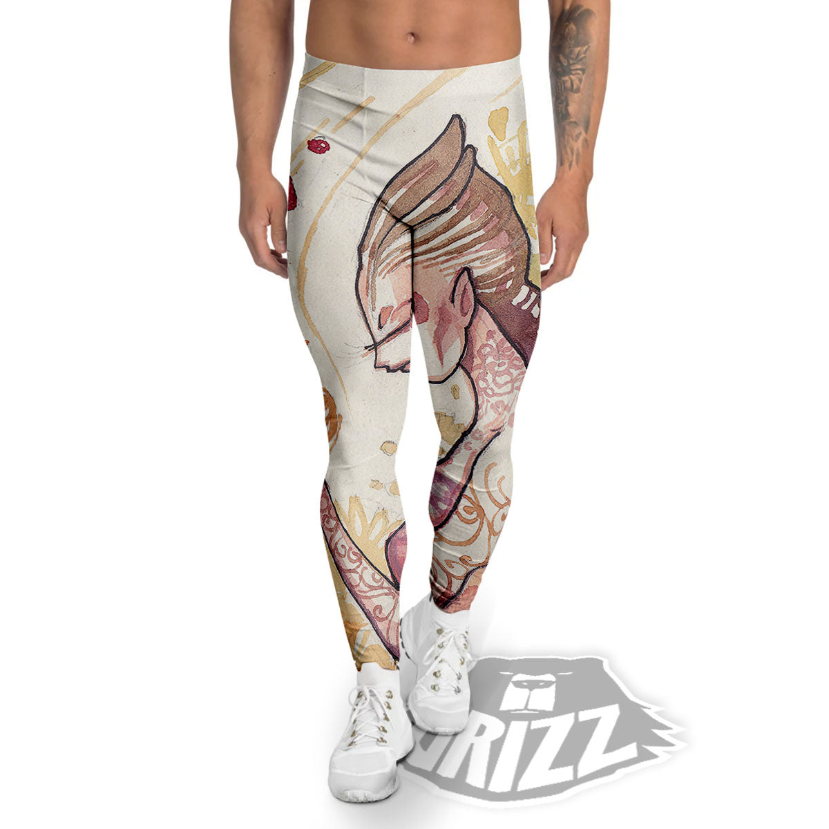 Zodiac Sign Watercolor Virgo Print Men's Leggings-grizzshop