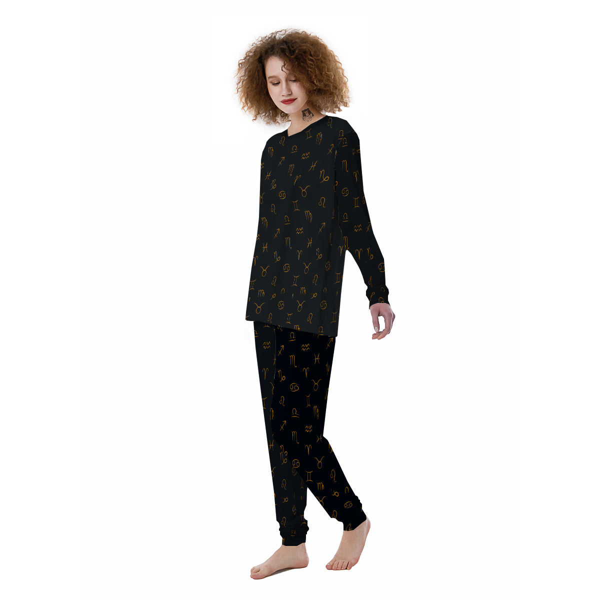 Zodiac Signs Astrological Print Pattern Women's Pajamas-grizzshop