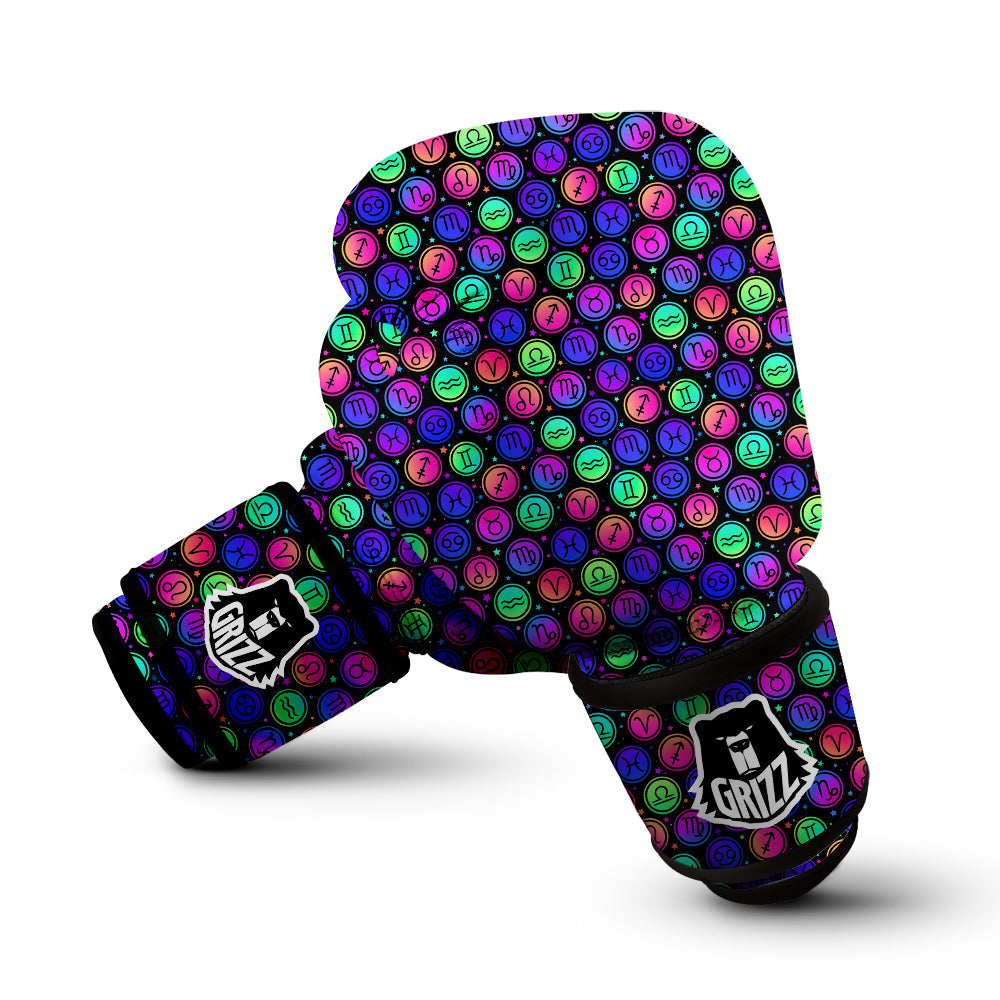 Zodiac Symbols Colorful Print Pattern Boxing Gloves-grizzshop