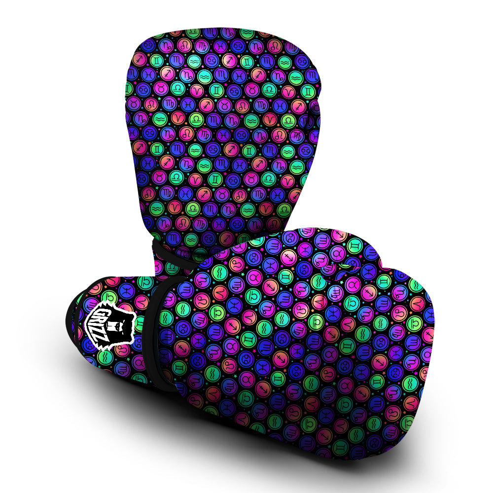 Zodiac Symbols Colorful Print Pattern Boxing Gloves-grizzshop