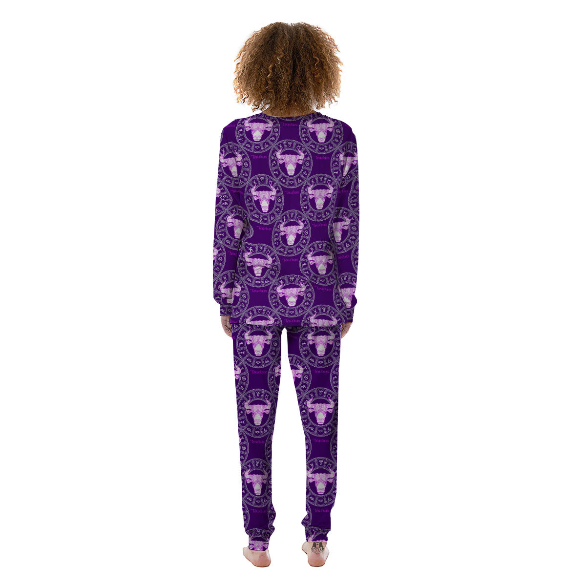 Zodiac Taurus Purple Print Pattern Women's Pajamas-grizzshop