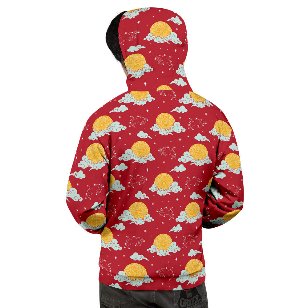 Zodiac Taurus Sky Chinese Year Print Pattern Men's Hoodie-grizzshop