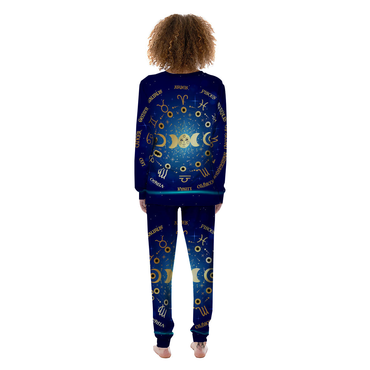 Zodiac Wheel Galaxy Print Women's Pajamas-grizzshop