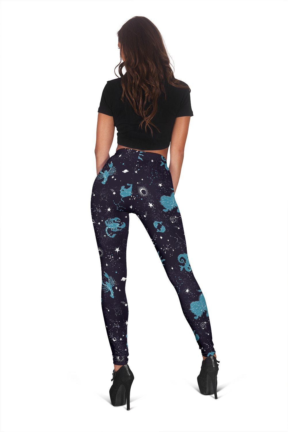 Zodiac Constellation Pattern Print Women Leggings-grizzshop