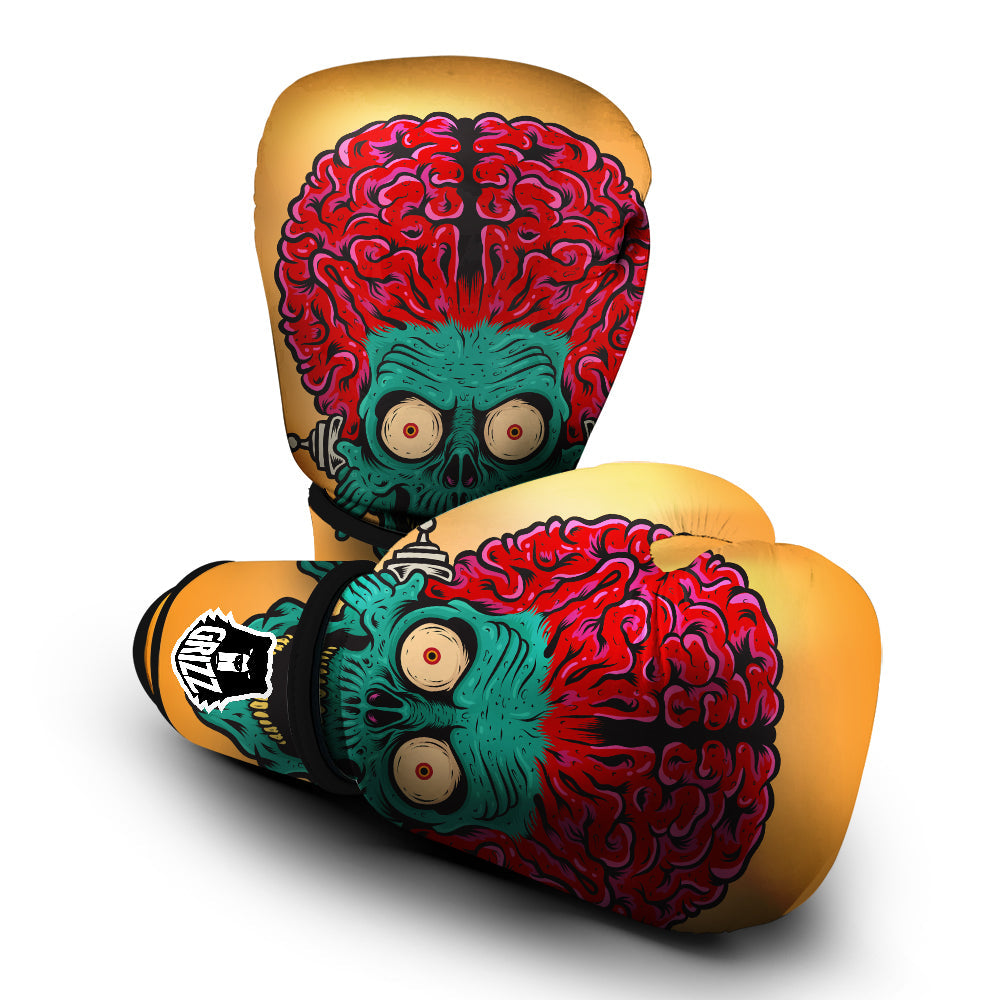 Zombie Big Brain Print Boxing Gloves-grizzshop