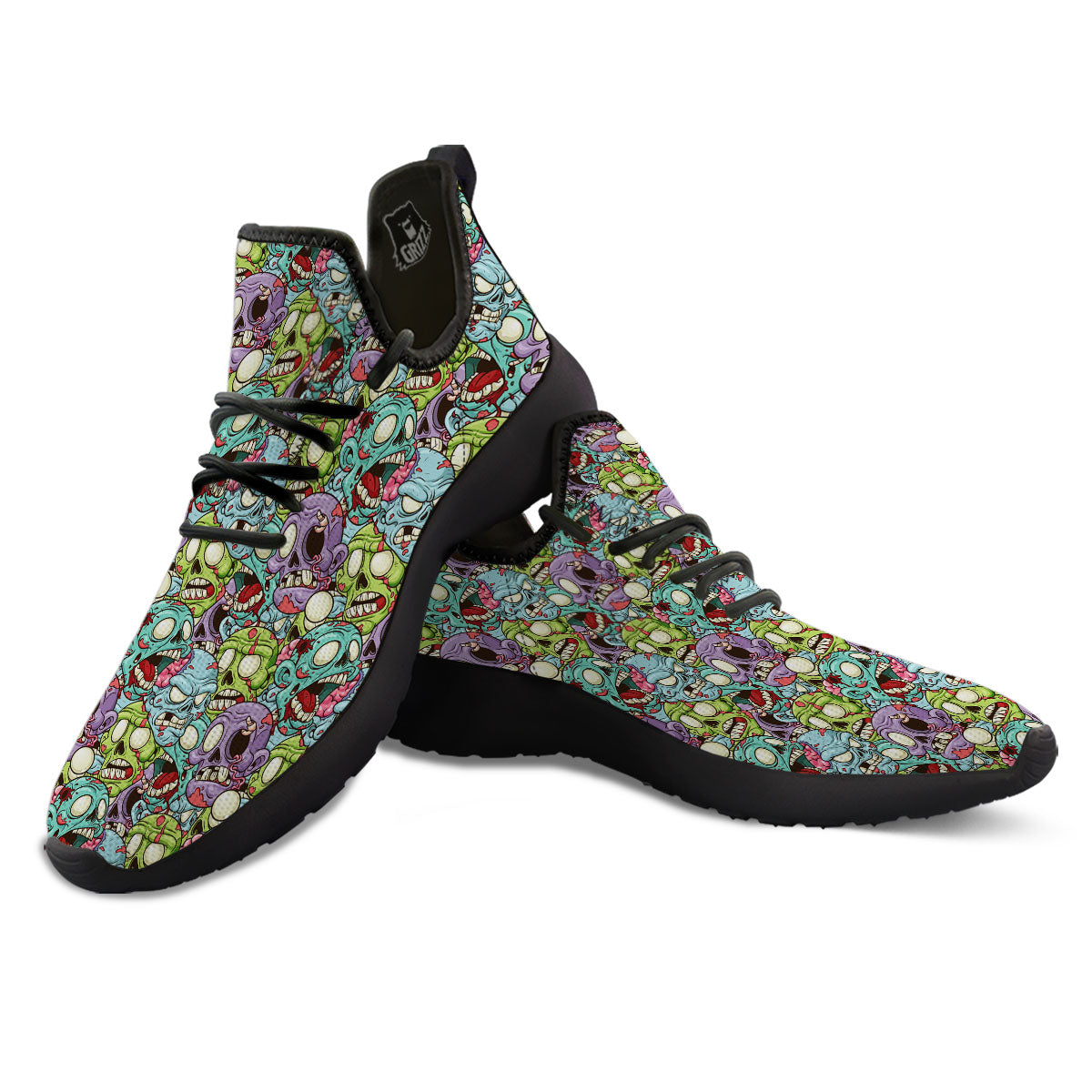 Zombie Bloody Print Pattern Black Athletic Shoes-grizzshop