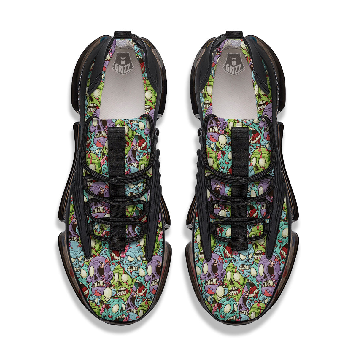 Zombie Bloody Print Pattern Black Gym Shoes-grizzshop
