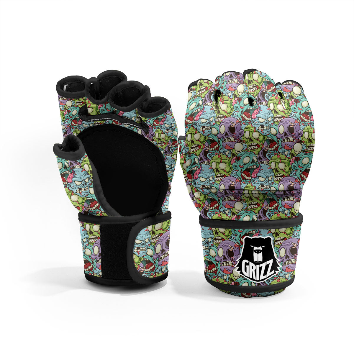 Zombie Bloody Print Pattern MMA Gloves-grizzshop