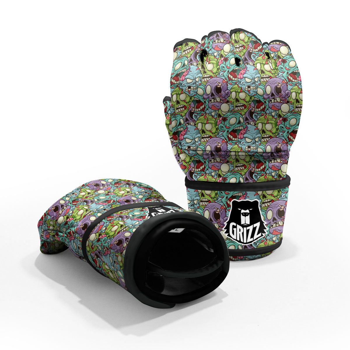 Zombie Bloody Print Pattern MMA Gloves-grizzshop