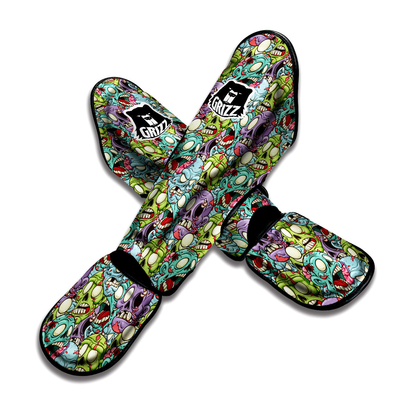 Zombie Bloody Print Pattern Muay Thai Shin Guards-grizzshop