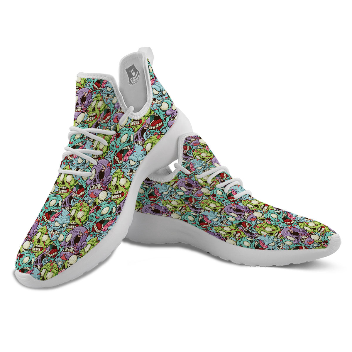 Zombie Bloody Print Pattern White Athletic Shoes-grizzshop