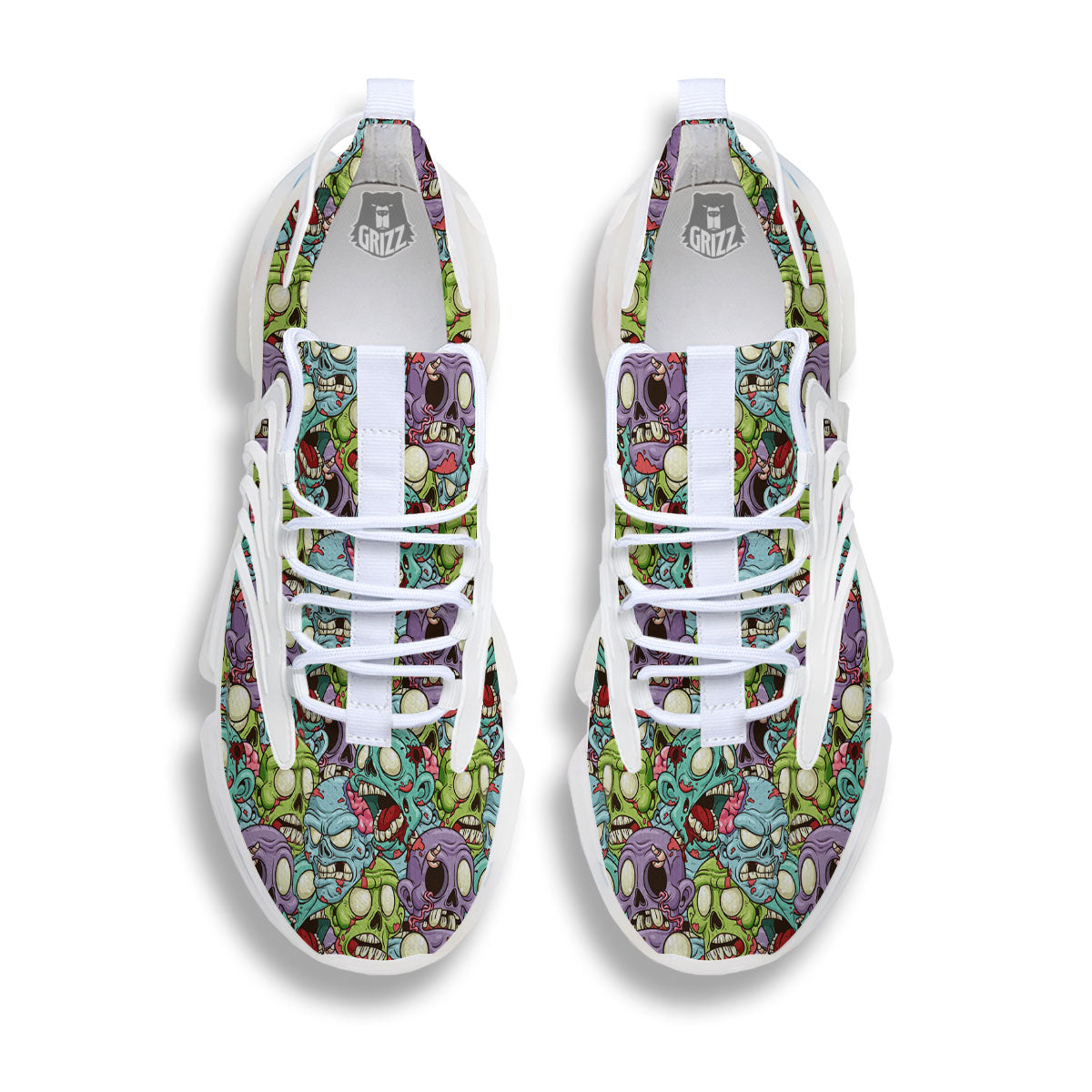 Zombie Bloody Print Pattern White Gym Shoes-grizzshop