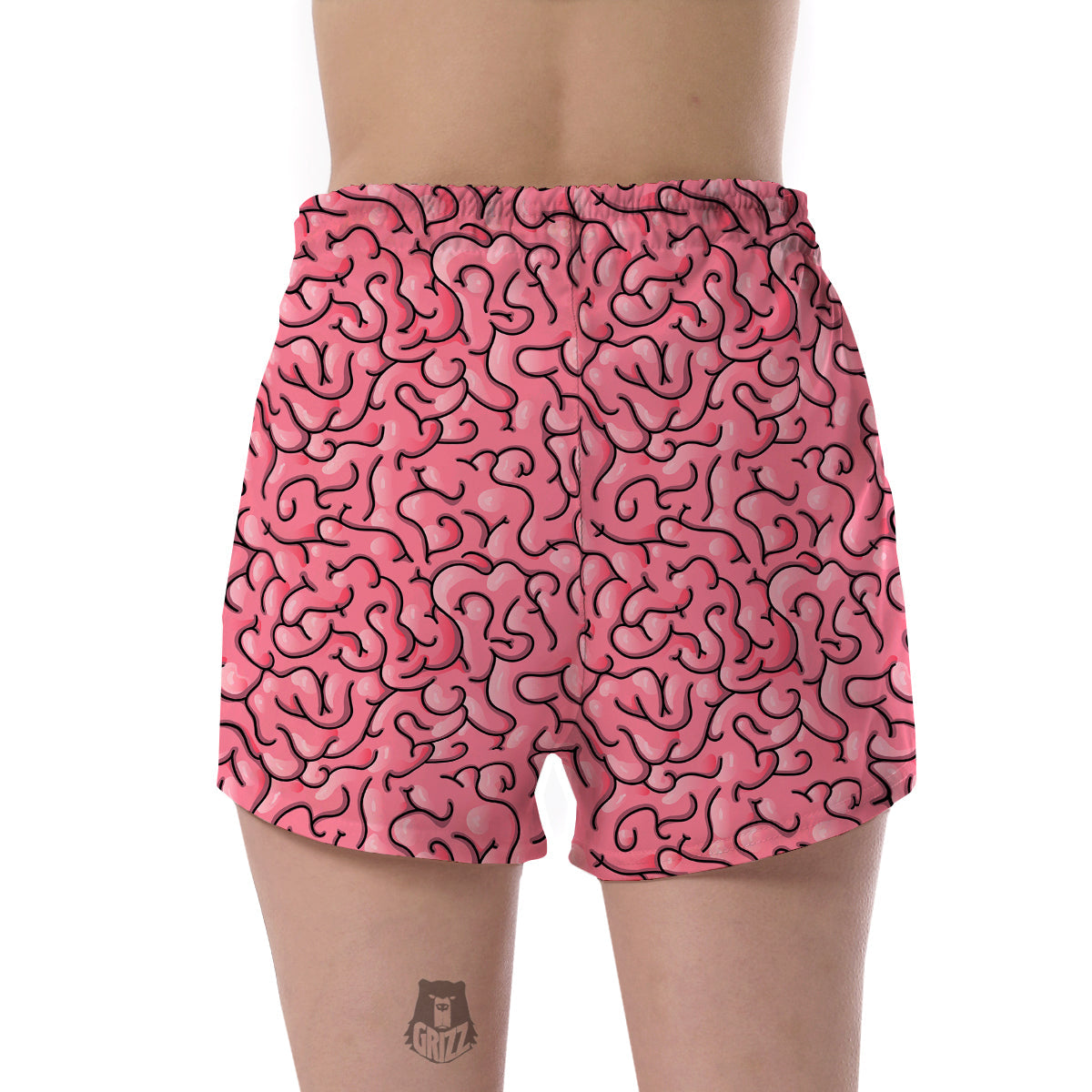 Zombie Brain Halloween Pattern Print Women's Shorts-grizzshop