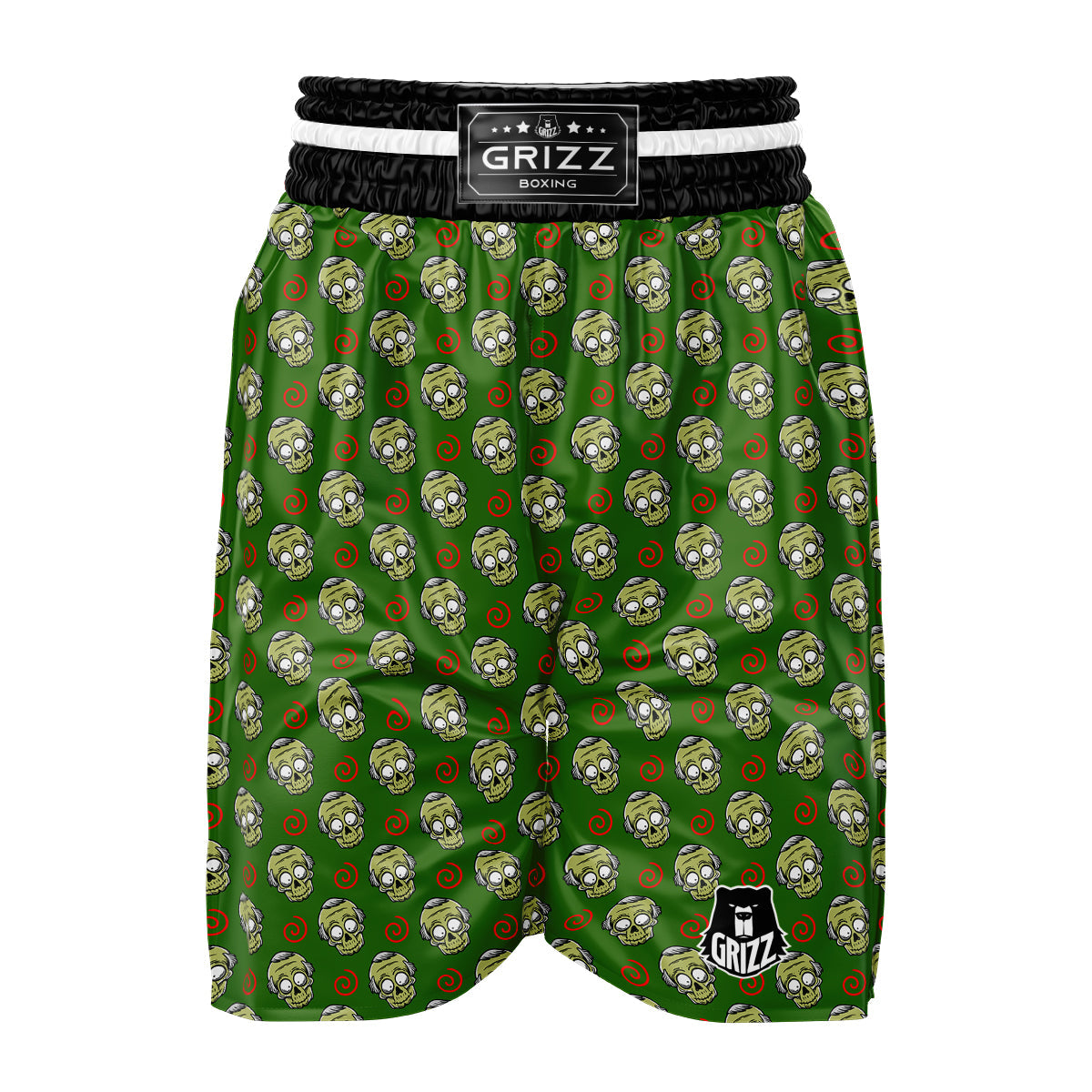 Zombie Cartoon Print Pattern Boxing Shorts-grizzshop