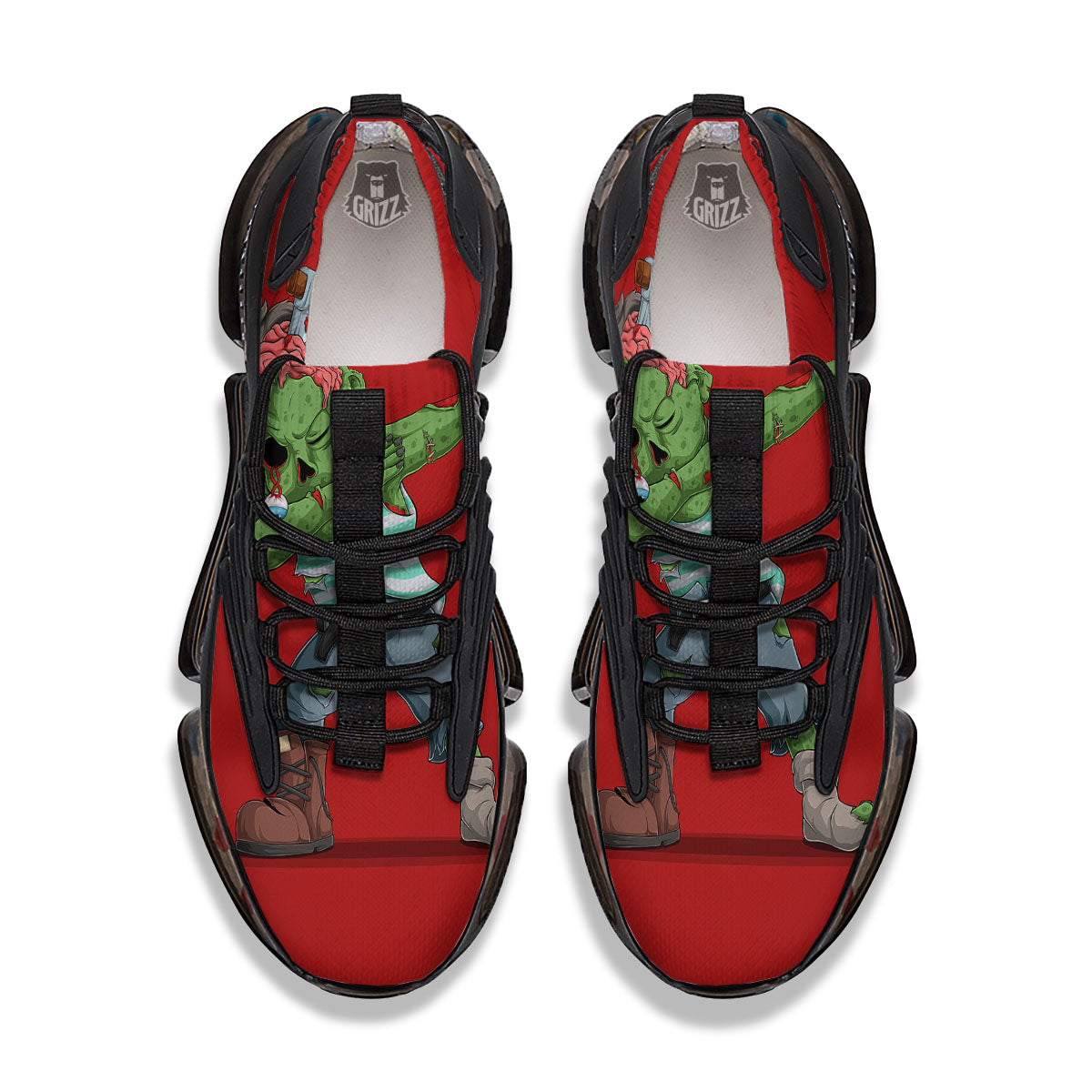 Zombie Dap Print Black Gym Shoes-grizzshop