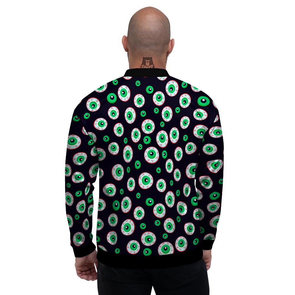 Zombie Eyeball Print Pattern Men's Bomber Jacket-grizzshop