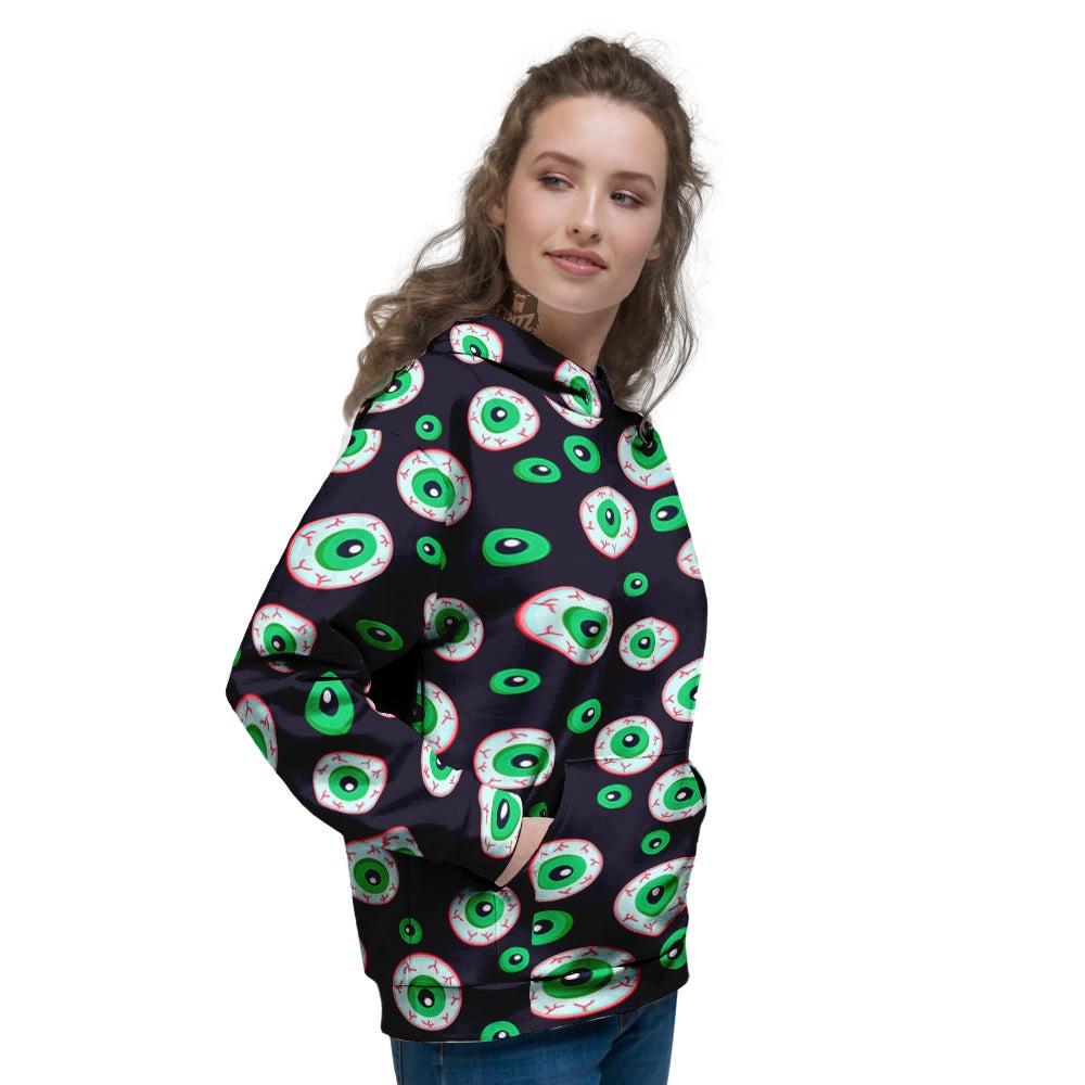 Zombie Eyeball Print Pattern Women's Hoodie-grizzshop