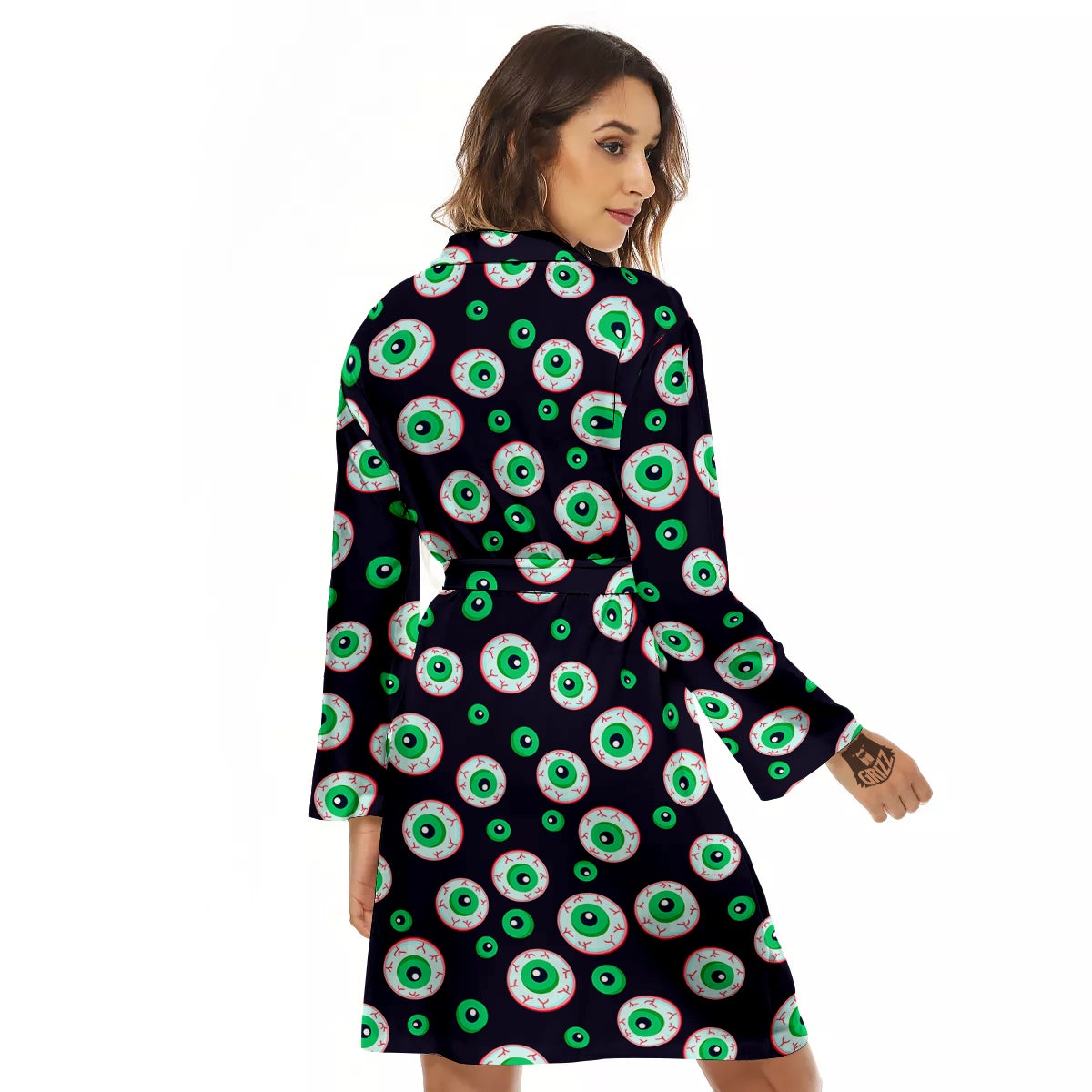 Zombie Eyeball Print Pattern Women's Robe-grizzshop
