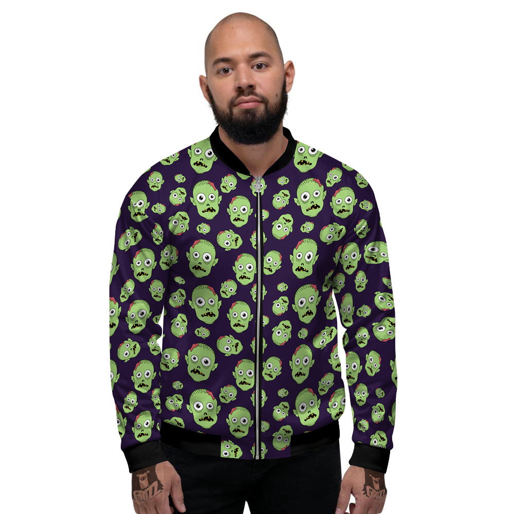 Zombie Green Print Pattern Men's Bomber Jacket-grizzshop
