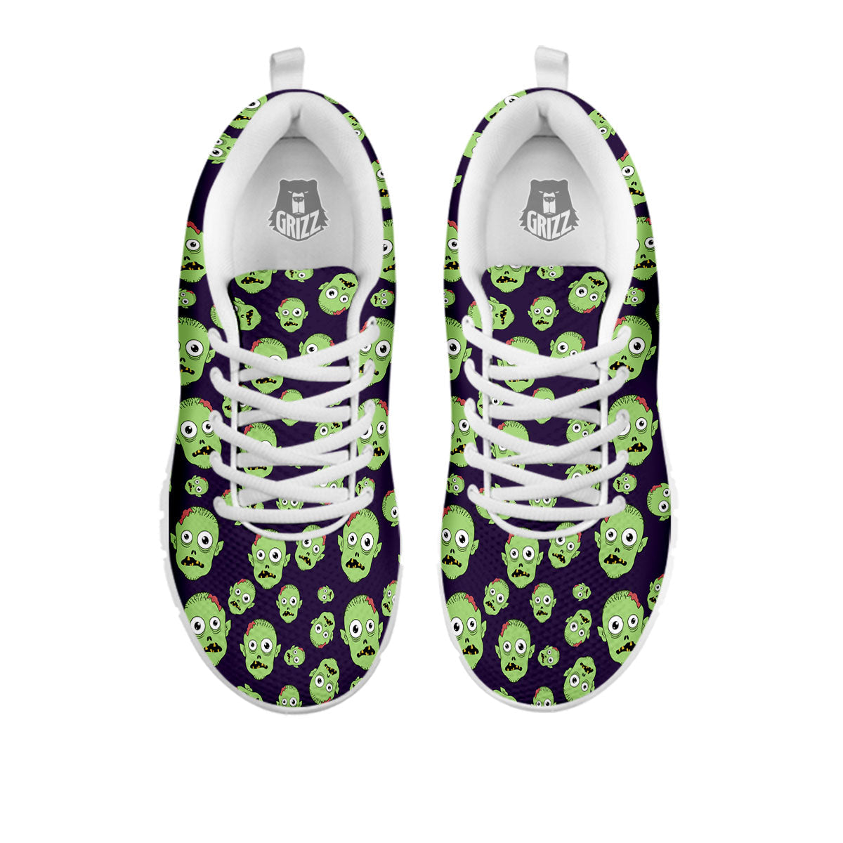 Zombie Green Print Pattern White Sneaker-grizzshop