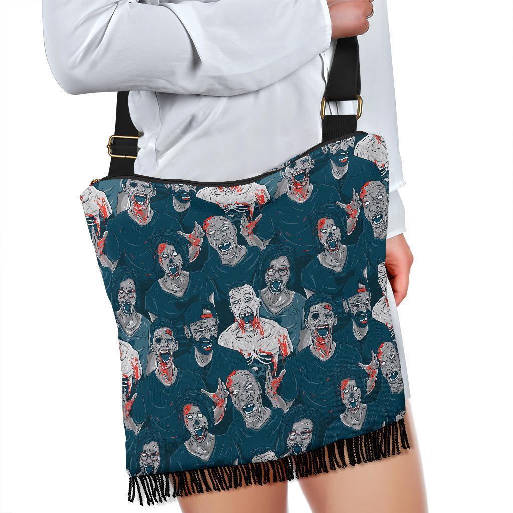 Zombie Halloween Pattern Print Crossbody Bags-grizzshop