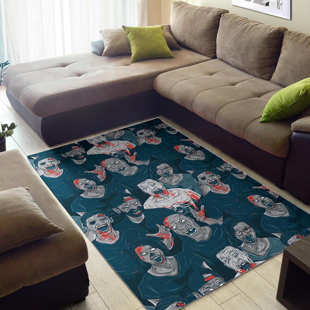 Zombie Halloween Pattern Print Floor Mat-grizzshop
