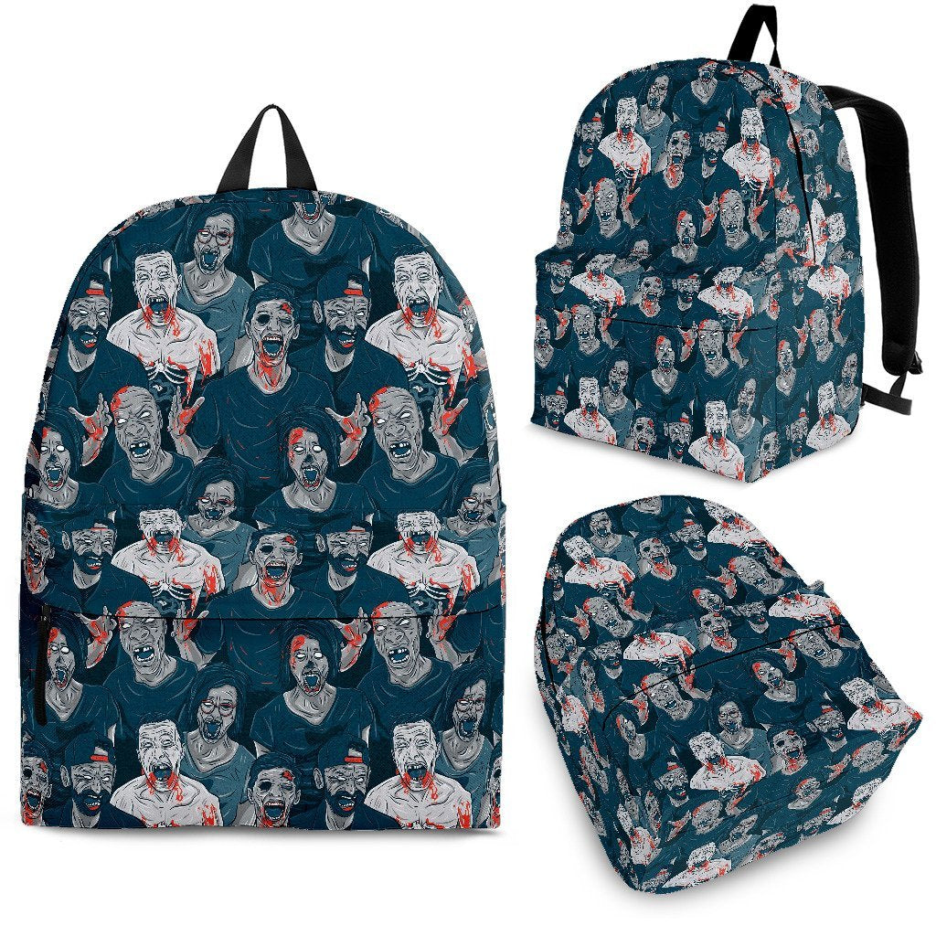 Zombie Halloween Pattern Print Premium Backpack-grizzshop