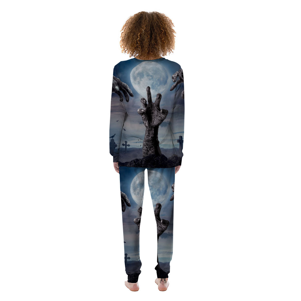 Zombie Hands Halloween Print Women's Pajamas-grizzshop