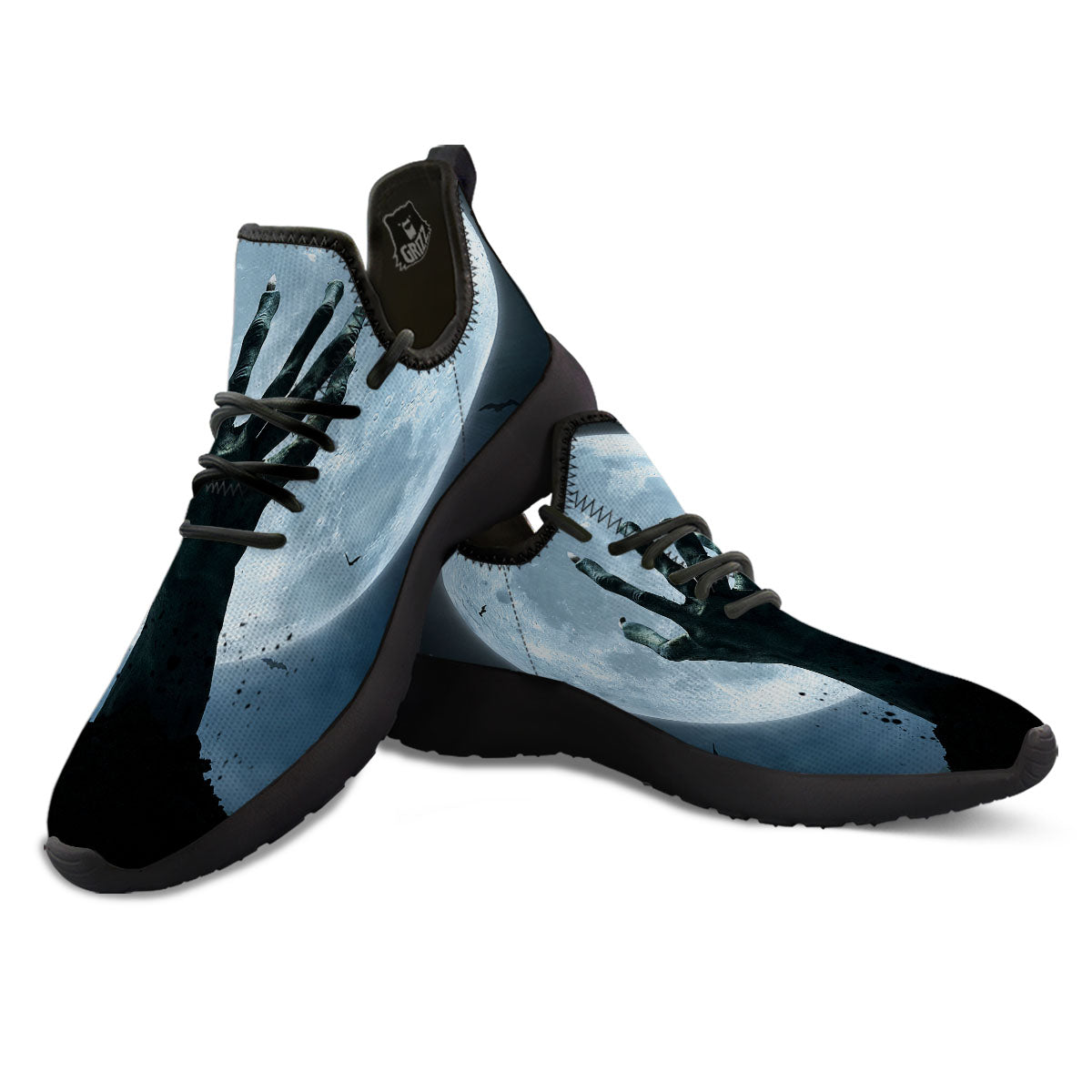 Zombie Hands Scary Print Black Athletic Shoes-grizzshop
