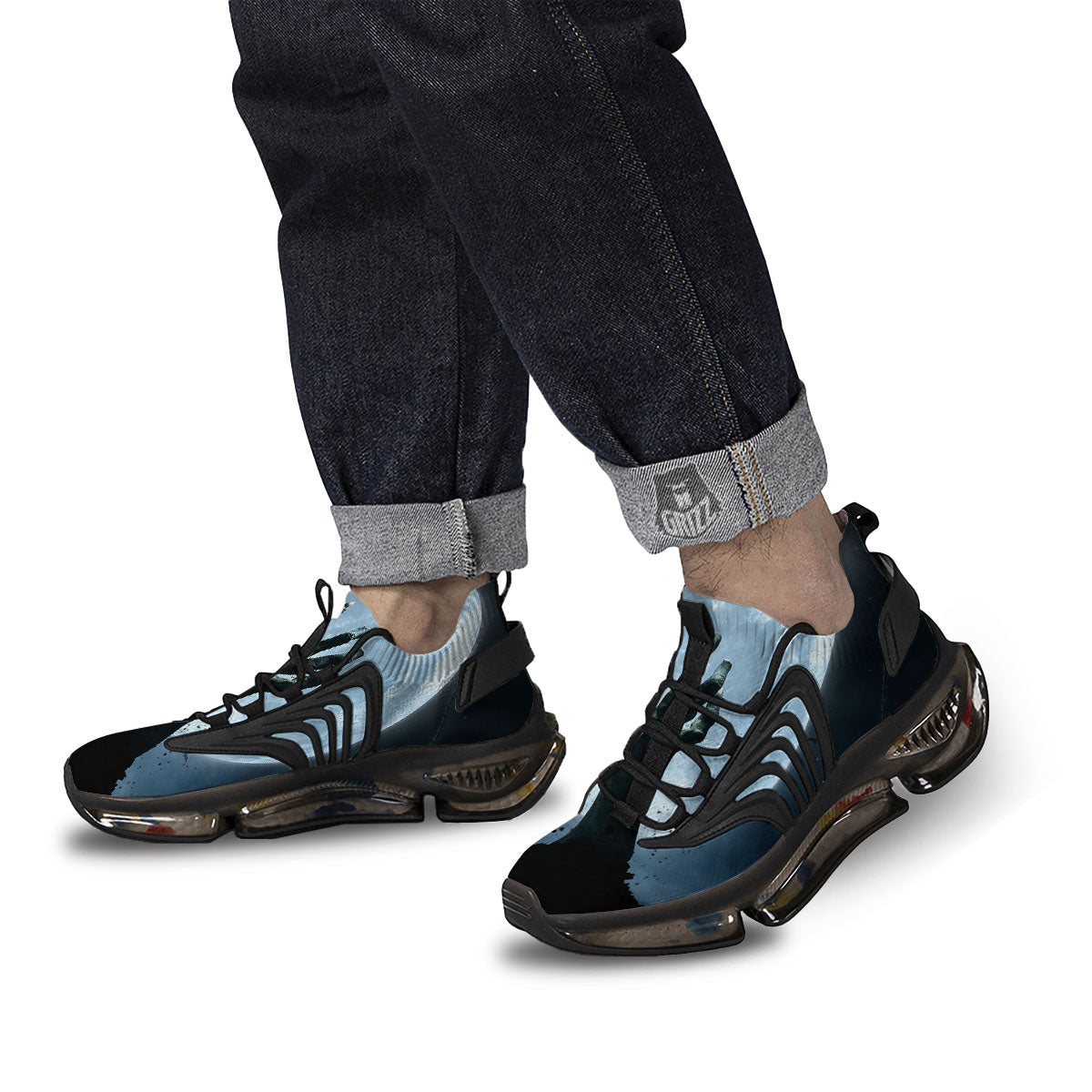 Zombie Hands Scary Print Black Gym Shoes-grizzshop