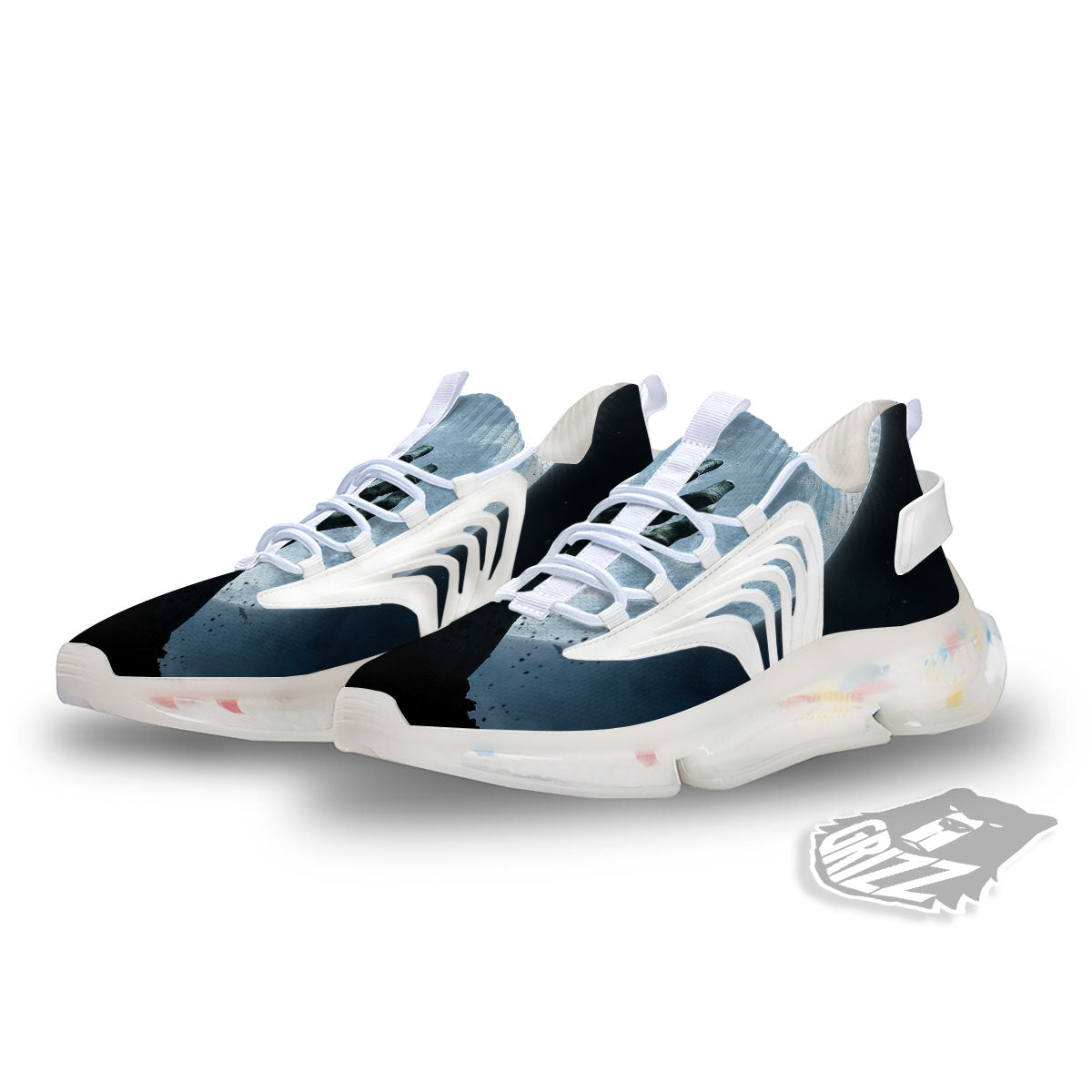 Zombie Hands Scary Print White Gym Shoes-grizzshop