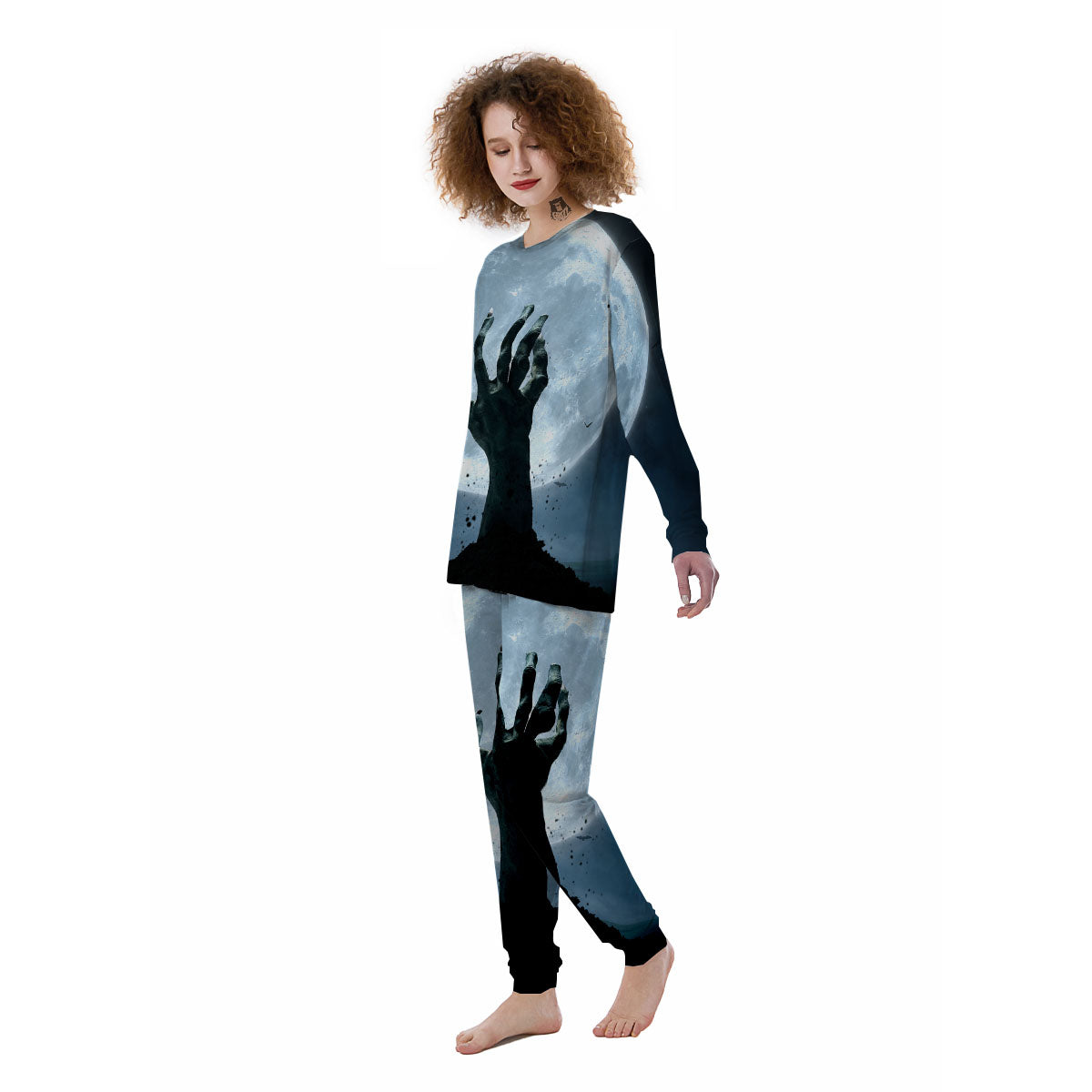 Zombie Hands Scary Print Women's Pajamas-grizzshop