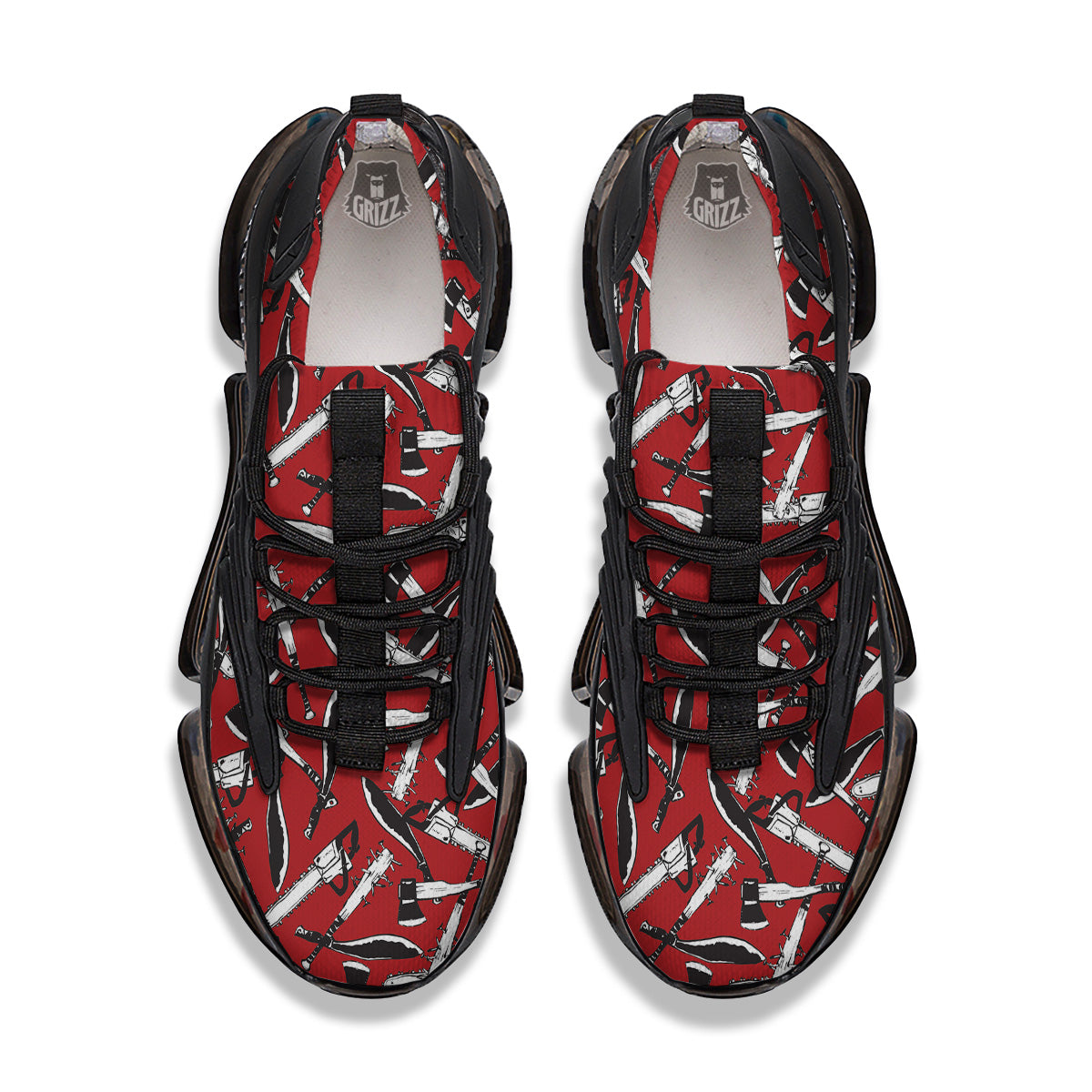 Zombie Killer Weapon Print Pattern Black Gym Shoes-grizzshop