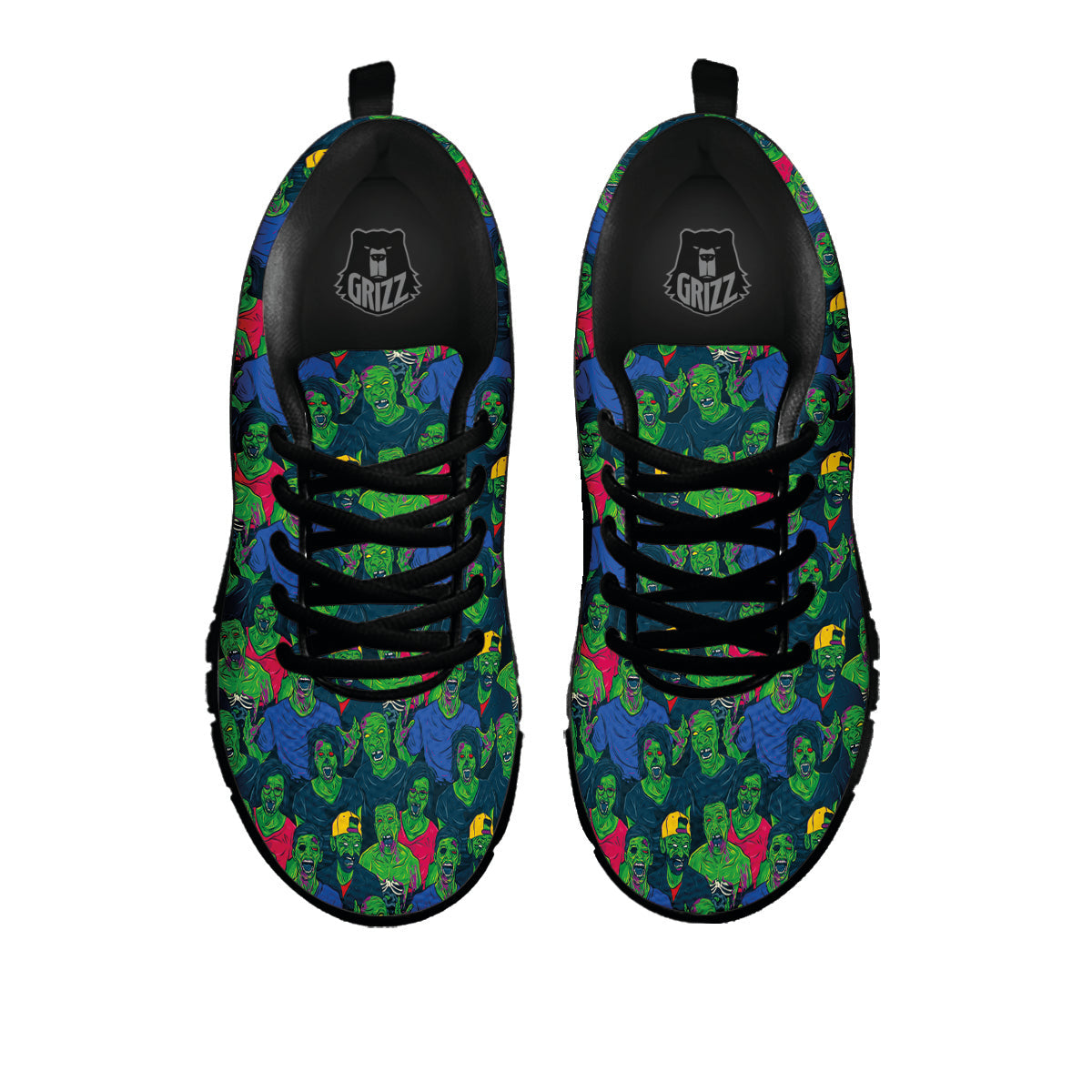 Zombie Print Pattern Black Sneaker-grizzshop