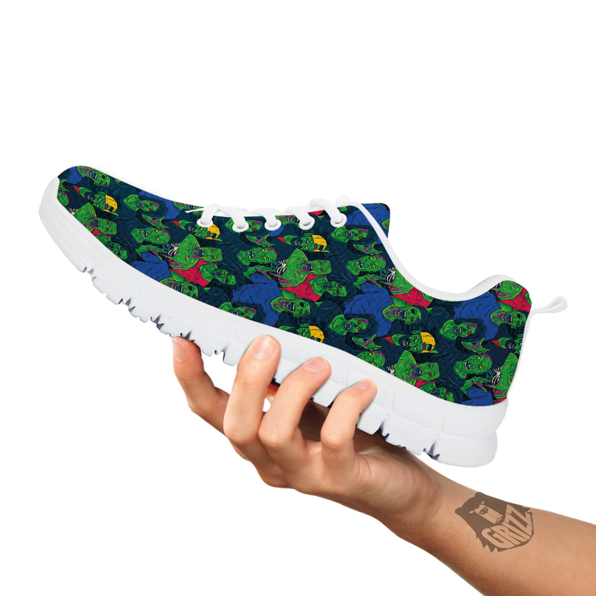 Zombie Print Pattern White Sneaker-grizzshop