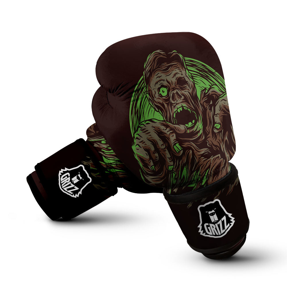 Zombie Walking Green Print Boxing Gloves-grizzshop