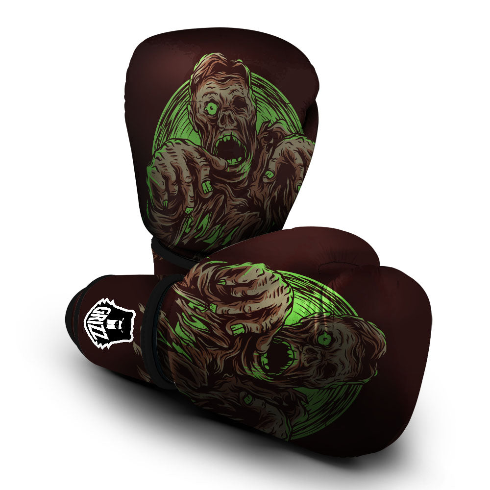 Zombie Walking Green Print Boxing Gloves-grizzshop