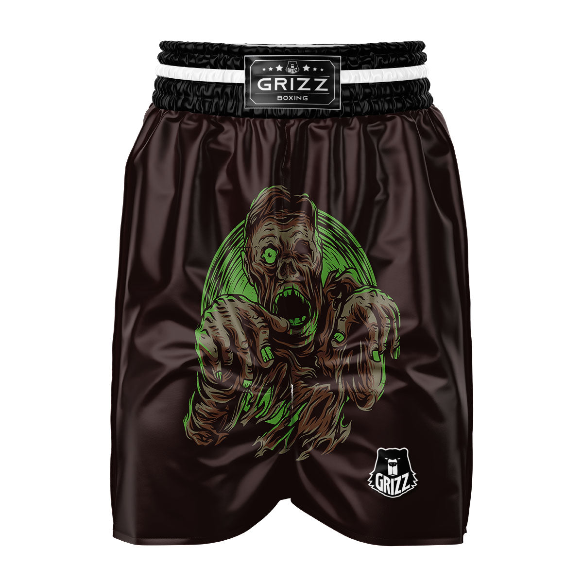 Zombie Walking Green Print Boxing Shorts-grizzshop