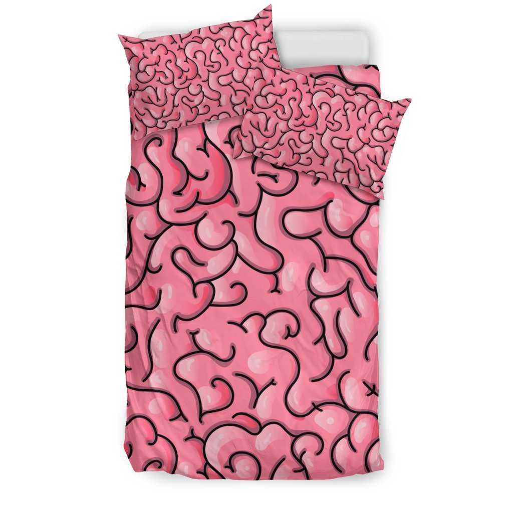 Zombie Brain Halloween Pattern Print Duvet Cover Bedding Set-grizzshop