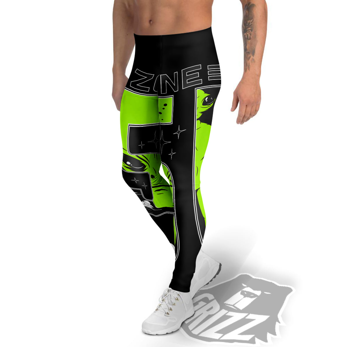 Zone 51 Alien And UFO Print Men's Leggings-grizzshop