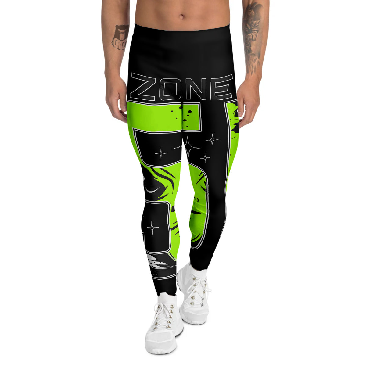 Zone 51 Alien And UFO Print Men's Leggings-grizzshop