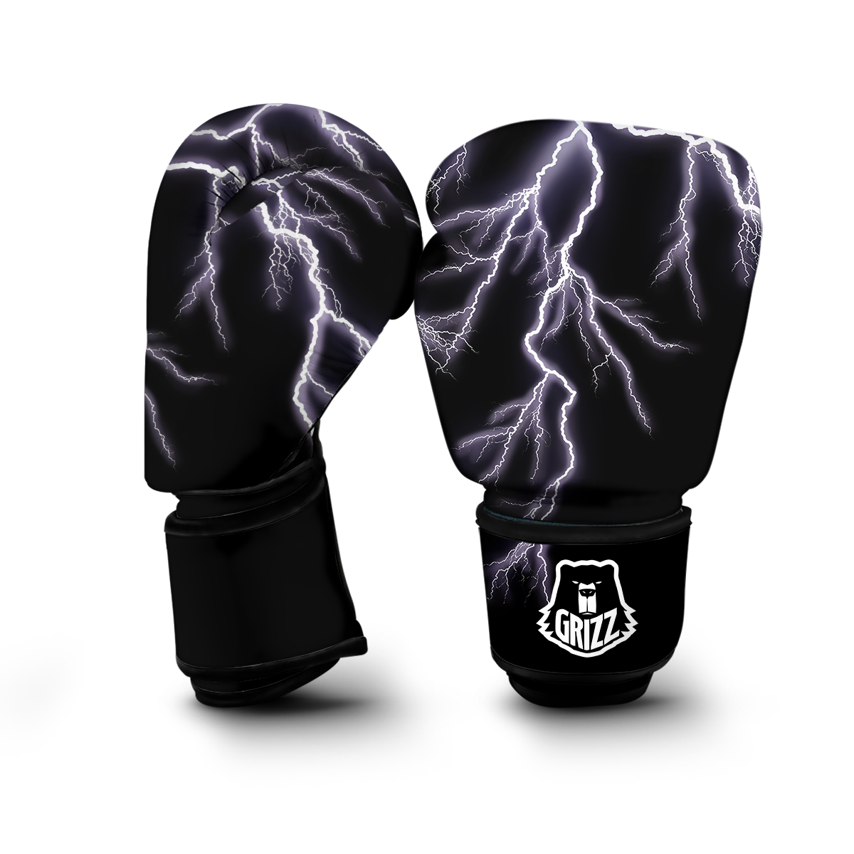 Lightning White Purple Electric Print Boxing Glove-grizzshop