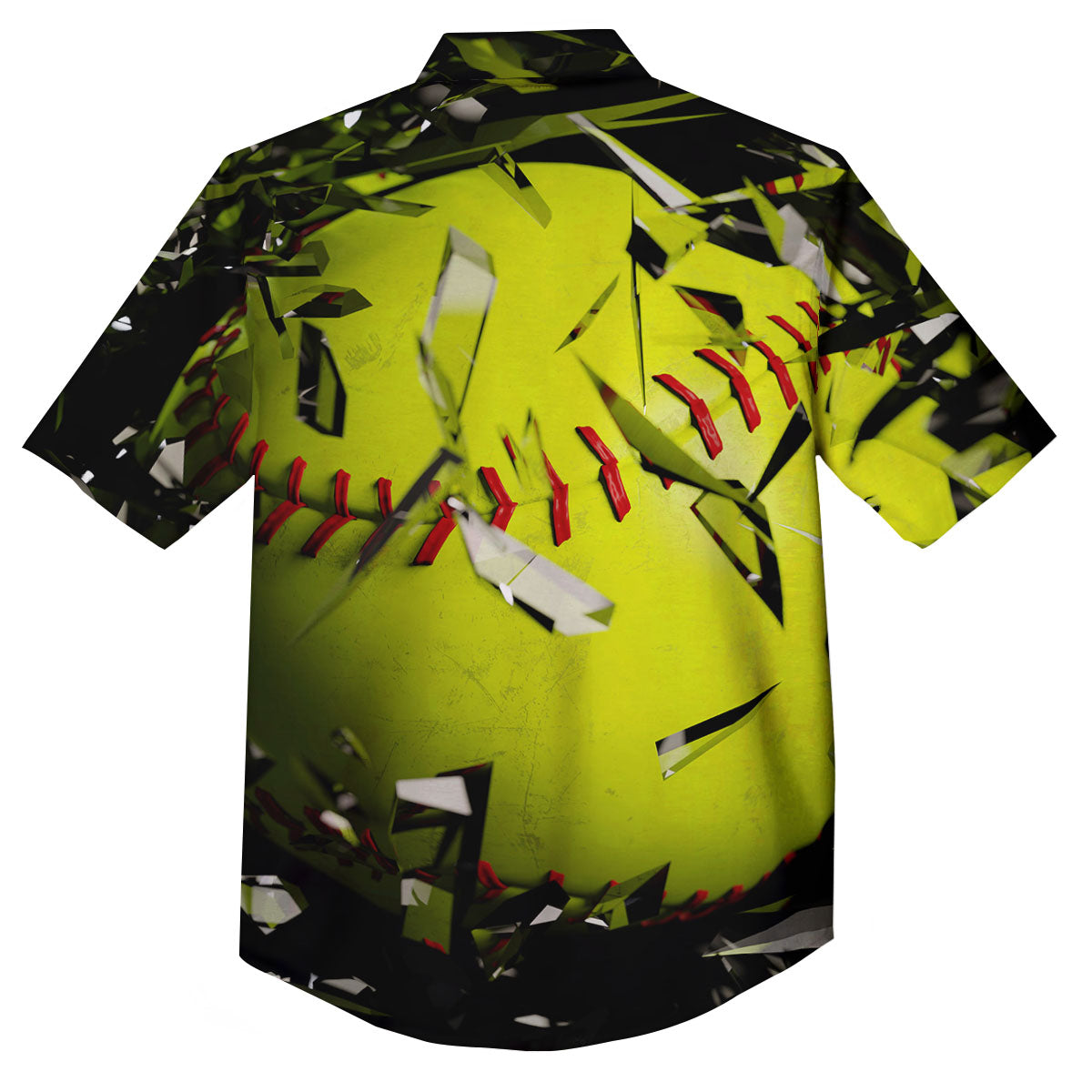 3D Baseballs Print Button Up Shirt-grizzshop