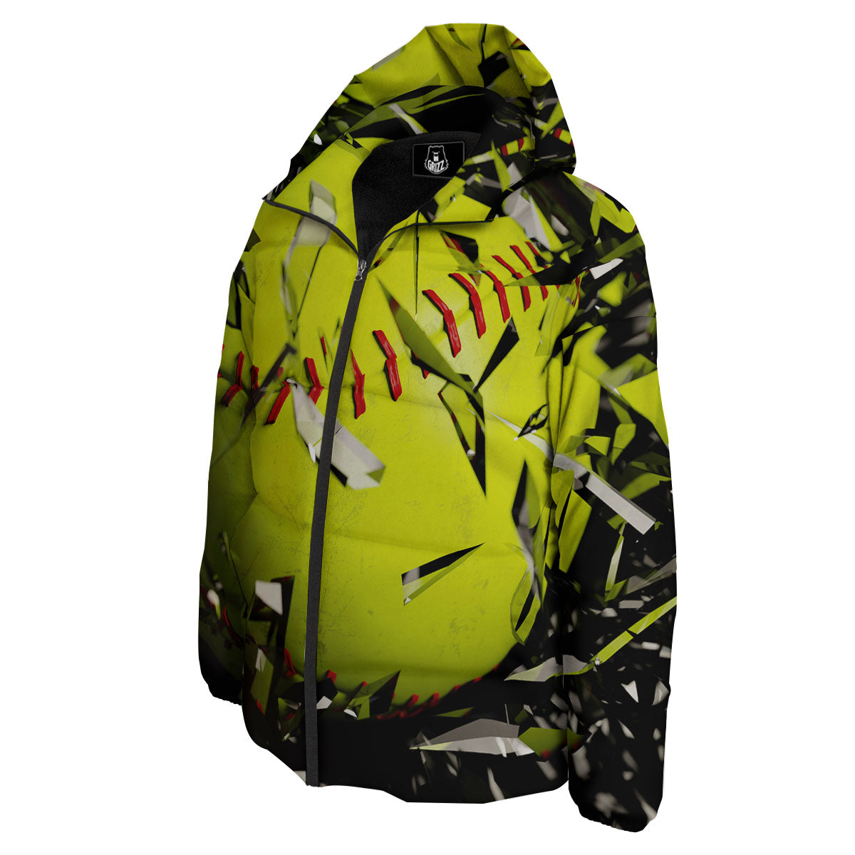 3D Baseballs Print Down Jacket-grizzshop