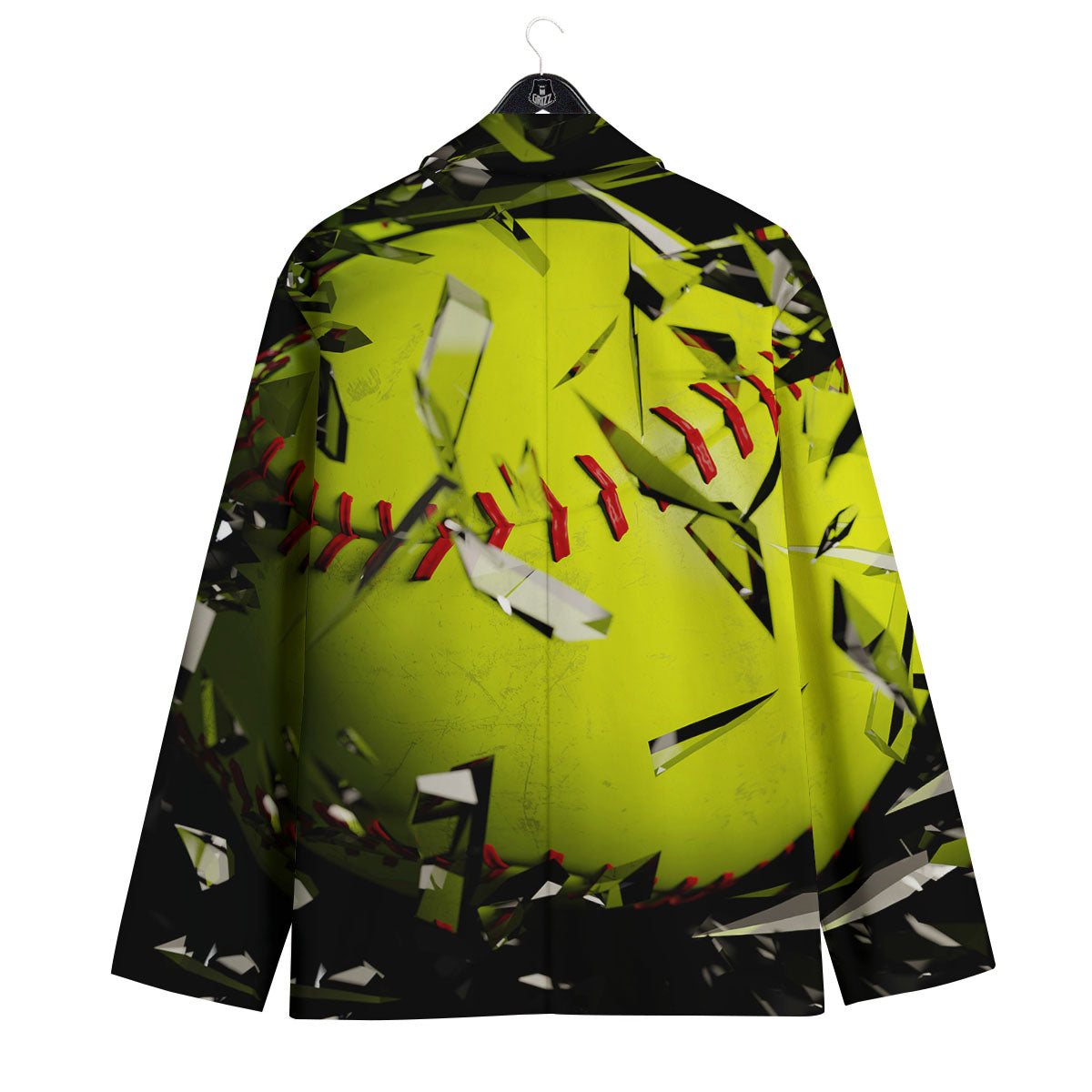 3D Baseballs Print Men's Sport Coat-grizzshop